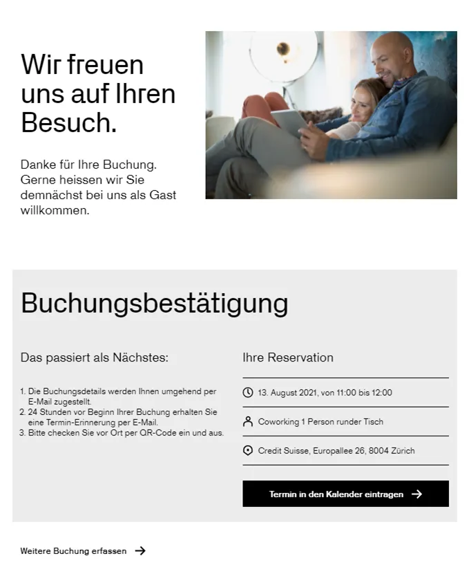 Buchungsbestätigung